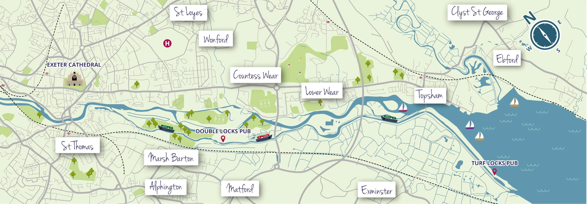 Exeter Harbour Map